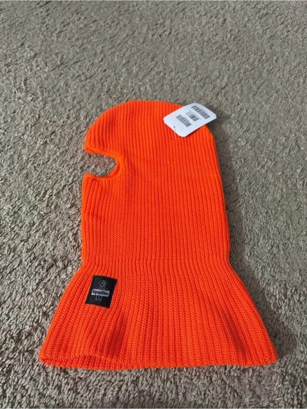 Unbranded Men's High-Visibility Orange Knit Balaclava Face Mask